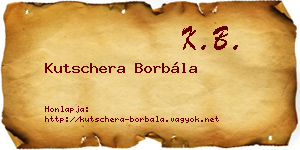 Kutschera Borbála névjegykártya